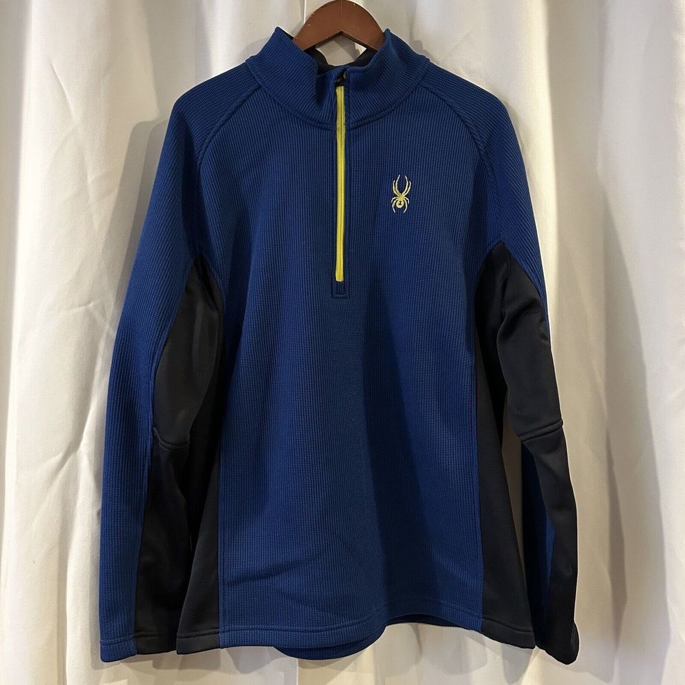 Spyder Outbound Half-Zip Sweatshirt Men 2X Blue Black Outdoors‎ Hiking.